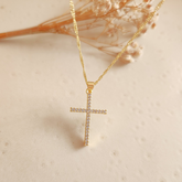 Collar Cruz Gold - Colección Acero